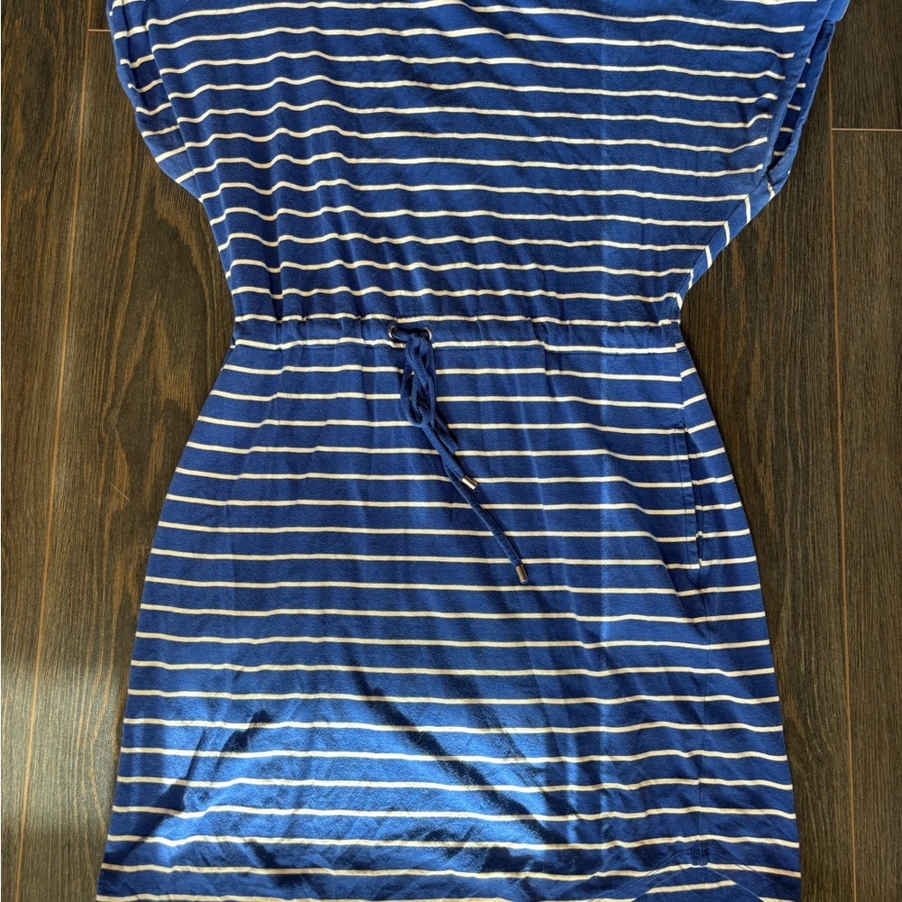 Blue Striped Midi Dress